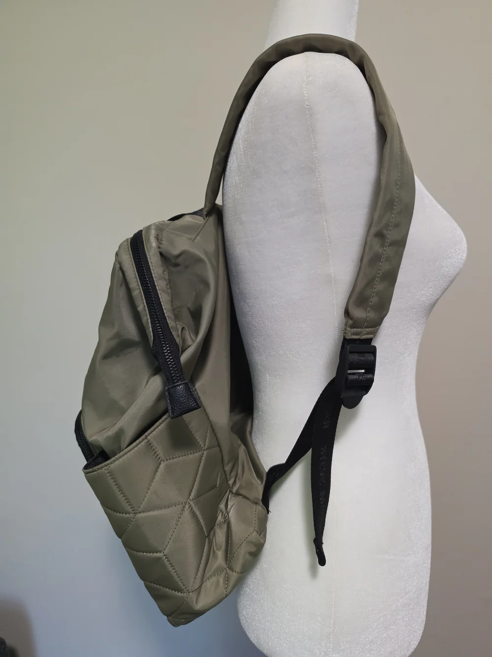 Steve Madden Quilted Nylon Convertible Backpack Tote Bag - Olive Green (Unused)